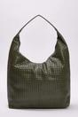 Khaki Woven Texture Oversized Tote Shoulder Bag, Image 1 of 3