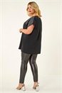 Black Curve Hotfix Woven Top, Image 3 of 5
