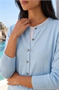 Blue Petite Buttoned Cardigan, Image 4 of 4