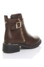 Brown AJVANI Brown Gold Zip Chunky Sole Buckle Ankle Boots, Image 4 of 5