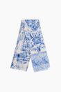 Blue Vintage Floral Lightweight Scarf, Image 4 of 4