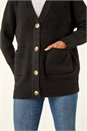 Black Relaxed Longline Cardigan , Image 5 of 5