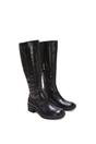 Black 'Nyx' Knee High Equestrian Style Biker Riding Boots, Image 6 of 6