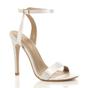 White AJVANI White Ankle Strap Barely There High Heeled Sandals, Image 1 of 5