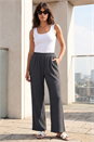 Grey Crinkle Textured Stretch Trouser, Image 1 of 4