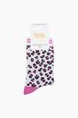 White Sock Talk White Leopard Combed Cotton Glitter Socks, Image 4 of 4