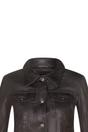 Black Womens Leather Trucker Jacket-Andery, Image 4 of 4