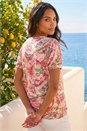 Red Print Burnout Blouson Top, Image 3 of 4