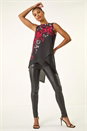 Red Floral Wrap Sequin Top, Image 2 of 5