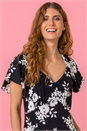 Black Floral Print Back Detail Maxi Dress, Image 4 of 5