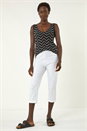 White Turn Up Stretch Cargo Trousers, Image 2 of 5