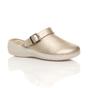 Gold AJVANI Gold Low Wedge Slingback Clogs Mules, Image 1 of 6