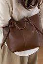 Brown Structured Handbag With Shoulder Strap, Image 3 of 4