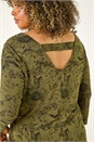Khaki Curve Floral Bar Back Top, Image 5 of 5