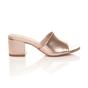 Rose Gold AJVANI Rose Gold Mid Block Heel Peep Toe Mules Sandals, Image 2 of 6