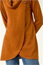 ORANGE Cowl Neck Wrap Tunic Stretch Top, Image 5 of 5