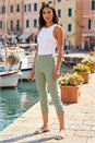 Khaki Cropped Stretch Trouser, Image 1 of 4