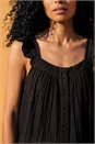 Black Textured Frill Sleeve Cami Top, Image 4 of 4