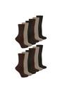 Brown 12 Pairs Diabetic Bamboo Socks, Image 1 of 5