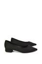 Black 'Karen' Pointed Toe Wedding Shoes Low Heel Bridal Heels, Image 2 of 5