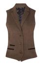 Brown Infinity Leather Brown Tweed 1920s Herringbone Light Brown Waistcoat, Image 1 of 5