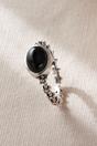 Silver Sterling Silver Black Zirconia Floral Ring, Image 1 of 4