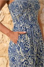 Navy  Paisley Print Cropped Jumpsuit, Image 4 of 4