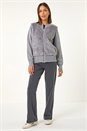 Grey Faux Fur Funnel Neck Zip Jacket, Image 6 of 7