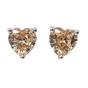 Orange Citrine Heart Sterling Silver Stud Gemstone Earrings, Image 1 of 1