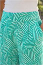 Mint Geometric Print Cullotte Trousers, Image 4 of 4