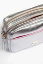 Silver Metallic Faux Leather Crossbody Camera Bag, Image 2 of 3