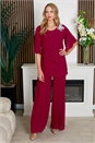 Wine Julianna Chiffon Trousers, Image 4 of 4