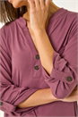 Mauve Ribbed Buttoned Stretch Shirt, Image 5 of 5