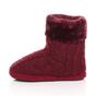 Burgundy AJVANI Burgundy Knitted Glitter Ankle Boot Slippers, Image 2 of 5