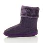 Purple AJVANI Purple Knitted Glitter Ankle Boot Slippers, Image 2 of 5