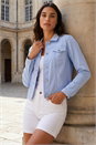 Light Blue Stretch Pocket Detail Jacket, Image 1 of 4