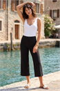 Black Cropped Stretch Culotte, Image 2 of 4