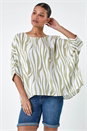 Ivory Animal Button Back Batwing Top, Image 4 of 5