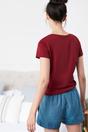 Teal "Stornoway" Herringbone Brushed Cotton Sleep Shorts, Image 4 of 4