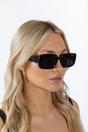 Black Oversized Rectangle Sunglasses, Image 3 of 4