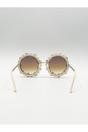 Pink Round Floral Crystal Gem Sunglasses in Pink, Image 5 of 6