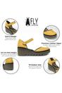 Yellow Womens Durable Wedge Sandals-BISO305FLY, Image 3 of 4