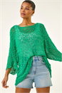 Green Light Weight Open Knit Jumper, Image 1 of 5