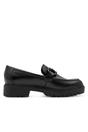 Black Tamaris Black Tamaris Black Leather Platform Loafers, Image 1 of 7