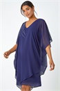 Navy  Embellished Cold Shoulder Overlay Dress, Image 2 of 5