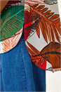 Orange Leaf Print Pleated Vest Top, Image 5 of 5
