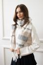Cream Chunky Striped Scarf, Image 2 of 5