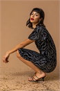 Black Animal Print Velvet Dress, Image 5 of 5