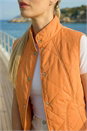 Orange Diamond Quilted Funnel Neck Gilet, Image 4 of 4