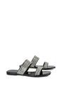 Black 'Lucy' Slip On Flat Cork Slider Mules, Image 3 of 5